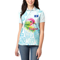 Saipan CMNI Women Polo Shirt Polynesian Northern Mariana Islands Fruit Dove Watercolor TS04 - Polynesian Pride