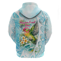 Saipan CMNI Zip Hoodie Polynesian Northern Mariana Islands Fruit Dove Watercolor