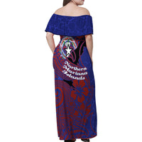 Saipan Northern Mariana Islands Family Matching Off Shoulder Maxi Dress and Hawaiian Shirt Polynesian Tribal Tattoo Art With Hibiscus Flowers And Seal TS04 - Polynesian Pride
