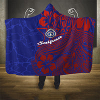 Saipan Northern Mariana Islands Hooded Blanket Polynesian Tribal Tattoo Art With Hibiscus Flowers And Seal TS04 - Polynesian Pride