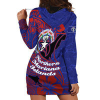 Saipan Northern Mariana Islands Hoodie Dress Polynesian Tribal Tattoo Art With Hibiscus Flowers And Seal TS04 - Polynesian Pride