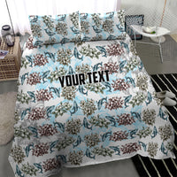 Personalized Masefau American Samoa Bedding Set Vintage Whale Hibiscus Ocean Waves
