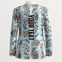 Personalized Masefau American Samoa Blazer Vintage Whale Hibiscus Ocean Waves