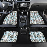 Personalized Masefau American Samoa Car Mats Vintage Whale Hibiscus Ocean Waves