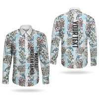 Personalized Masefau American Samoa Couples Matching Off Shoulder Short Dress and Long Sleeve Button Shirt Vintage Whale Hibiscus Ocean Waves