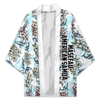 Personalized Masefau American Samoa Kimono Vintage Whale Hibiscus Ocean Waves