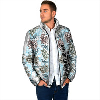 Personalized Masefau American Samoa Padded Jacket Vintage Whale Hibiscus Ocean Waves