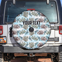 Personalized Masefau American Samoa Spare Tire Cover Vintage Whale Hibiscus Ocean Waves