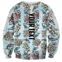 Personalized Masefau American Samoa Sweatshirt Vintage Whale Hibiscus Ocean Waves