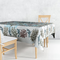 Personalized Masefau American Samoa Tablecloth Vintage Whale Hibiscus Ocean Waves