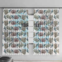 Personalized Masefau American Samoa Window Curtain Vintage Whale Hibiscus Ocean Waves
