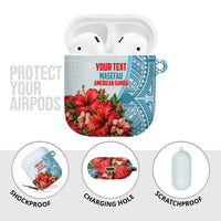 Personalized American Samoa Masefau AirPods Case Hibiscus Tropical Floral Whale Polynesian Tribal Pattern