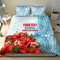 Personalized American Samoa Masefau Bedding Set Hibiscus Tropical Floral Whale Polynesian Tribal Pattern