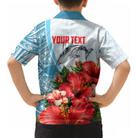 Personalized American Samoa Masefau Kid Hawaiian Shirt Hibiscus Tropical Floral Whale Polynesian Tribal Pattern