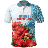 Personalized American Samoa Masefau Polo Shirt Hibiscus Tropical Floral Whale Polynesian Tribal Pattern