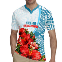 Personalized American Samoa Masefau Rugby Jersey Hibiscus Tropical Floral Whale Polynesian Tribal Pattern