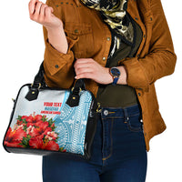 Personalized American Samoa Masefau Shoulder Handbag Hibiscus Tropical Floral Whale Polynesian Tribal Pattern