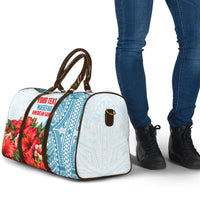 Personalized American Samoa Masefau Travel Bag Hibiscus Tropical Floral Whale Polynesian Tribal Pattern