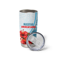 Personalized American Samoa Masefau Tumbler Cup Hibiscus Tropical Floral Whale Polynesian Tribal Pattern