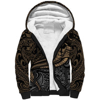 Polynesian Sherpa Hoodie Hammerhead Shark Tribal Pattern TS04 Unisex Black Yellow - Polynesian Pride