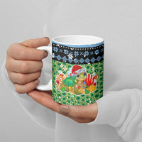 Micronesia Christmas Ceramic Mug with Santa Turtle Coral Reef and Holiday Ocean Pattern TS04 - Polynesian Pride