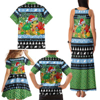 Micronesia Christmas Family Matching Tank Maxi Dress and Hawaiian Shirt with Santa Turtle Coral Reef and Holiday Ocean Pattern TS04 - Polynesian Pride