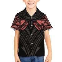 Feminine Polynesian Family Matching Summer Maxi Dress and Hawaiian Shirt Mandala Tattoo Style TS04 Son's Shirt Black - Polynesian Pride