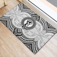 Aiga Samoa Raised Fist Rubber Doormat Polynesian Tribal Tattoo Art Family Pride TS04 - Polynesian Pride
