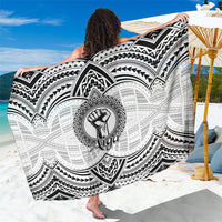 Aiga Samoa Raised Fist Sarong Polynesian Tribal Tattoo Art Family Pride TS04 One Size 44 x 66 inches White Black - Polynesian Pride