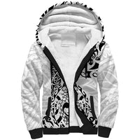 Hawaii Sherpa Hoodie with Polynesian Turtle TS04 Unisex Black White - Polynesian Pride