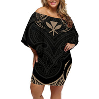 Polynesian Hawaii Tattoo Off Shoulder Short Dress TS04 Women Multicolor - Polynesian Pride