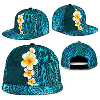Turquosie Polynesia Snapback Cap Plumeria Tropical Leaves With Galaxy Polynesian Art LT14 - Polynesian Pride