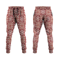 Ulaula Palaka Quilt Hawaii Jogger Pants Hawaiian Tropical Monstera Sea Turtle