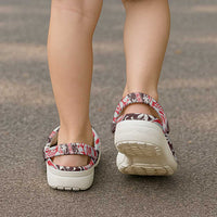 Uteute Tahiti Tiare Monstera Clogs Shoes Polynesian Pattern Curve Style - Polynesian Pride