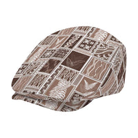 Vintage Aloha Block Quilt Jeff Hat Beige Inspired Lei Motifs - Polynesian Pride