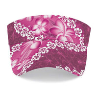 Vintage Pink Polynesia Sun Visor Cap Plumeria With Hibiscus Tropical Vibes