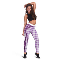 Violet Hawaii Palaka Leggings Hawaiian Honohono Lei