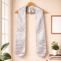 White Sunday Lotu Tamaiti Graduation Stole Polynesian Wave Pastel Blush - Polynesian Pride