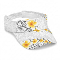 White Tropical Plumeria With Galaxy Polynesian Art Sun Visor Cap LT14 Universal Fit White - Polynesian Pride
