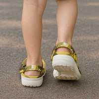 Yellow Banana Leaf Hawaii Clogs Shoes Lau Maia Plumeria Tropical Summer Vibes LT14 - Polynesian Pride