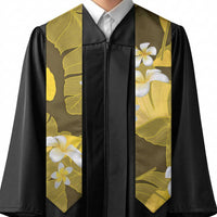Yellow Banana Leaf Hawaii Graduation Stole Lau Maia Plumeria Tropical Summer Vibes LT14 - Polynesian Pride