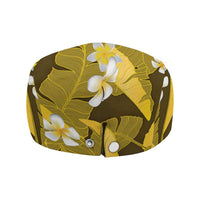Yellow Banana Leaf Hawaii Jeff Hat Lau Maia Plumeria Tropical Summer Vibes LT14 - Polynesian Pride