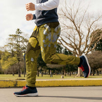 Yellow Banana Leaf Hawaii Jogger Pants Lau Maia Plumeria Tropical Summer Vibes LT14 - Polynesian Pride