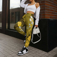 Yellow Banana Leaf Hawaii Jogger Pants Lau Maia Plumeria Tropical Summer Vibes LT14 - Polynesian Pride