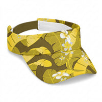 Yellow Banana Leaf Hawaii Sun Visor Cap Lau Maia Plumeria Tropical Summer Vibes LT14 Universal Fit Yellow - Polynesian Pride