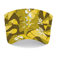 Yellow Banana Leaf Hawaii Sun Visor Cap Lau Maia Plumeria Tropical Summer Vibes LT14 - Polynesian Pride