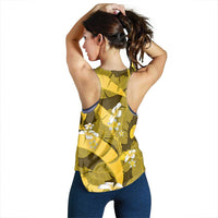 Yellow Banana Leaf Hawaii Women Racerback Tank Lau Maia Plumeria Tropical Summer Vibes LT14 - Polynesian Pride