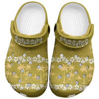 Yellow Hawaii Palm Tree Hibiscus Clogs Shoes Fantasy Summer Vibe LT01 Yellow - Polynesian Pride