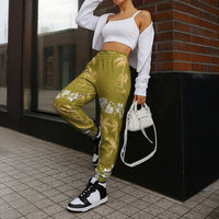 Yellow Hawaii Palm Tree Hibiscus Jogger Pants Fantasy Summer Vibe LT01 - Polynesian Pride