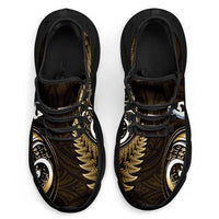 Yellow New Zealand Clunky Sneakers Aotearoa Silver Fern With Manaia Maori Unique
